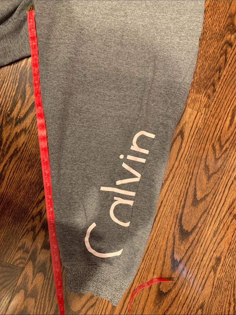Calvin Klein Dark Gray Capri Sweatpants with White Logo - Picture 11 of 12